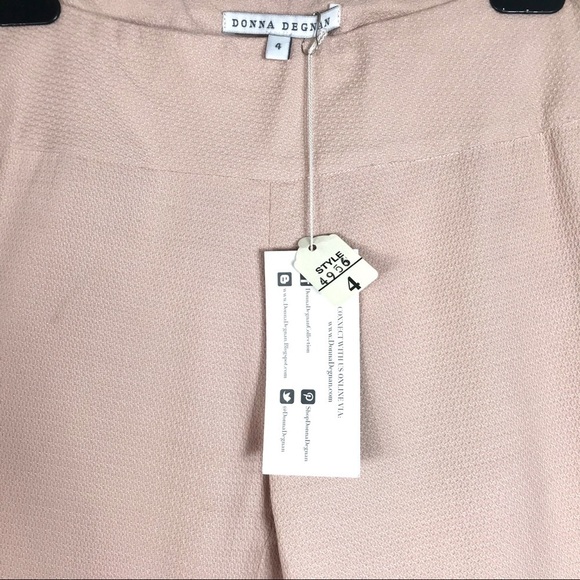 NWT Donna Degnan Blush Pink Stretch Cotton Pants - Picture 3 of 5